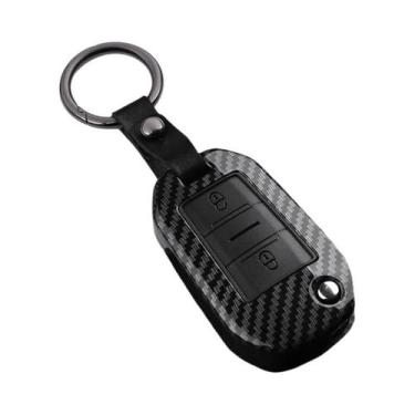 Imagem de Capa De Chave De Carro Estilo Fibra De Carbono ABS Para Peugeot Citroe