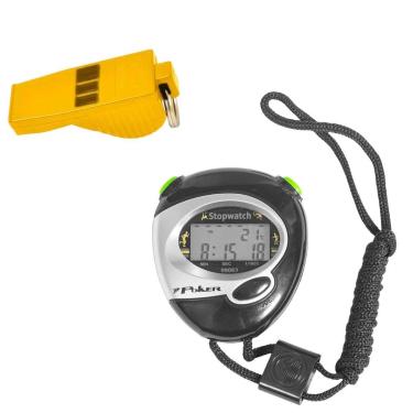 Imagem de Kit 1 Cronometro Poker Digital Start+1 Apito Poker Profissional Tucano 3 Camadas de Ar 116 Decibéis-Masculino