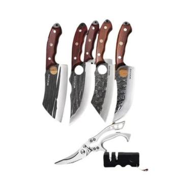 Imagem de Conjunto De 1-11 Peças De Facas De Cozinha Magnéticas Forjadas Com Cab