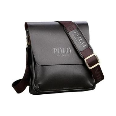 Imagem de Bolsa Masculina Transversal Vertical Moderna Estilo Polo - NONE, Marro