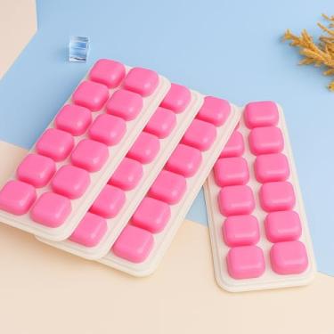 Imagem de Forma de Gelo Cubo com Tampa Rígida e Flexível Fundo Silicone (Rosa)