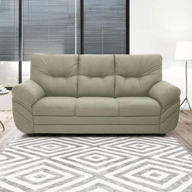 Imagem de Sofá 3 Lugares Linoforte Francis Com Almofadas Fixas Cappuccino