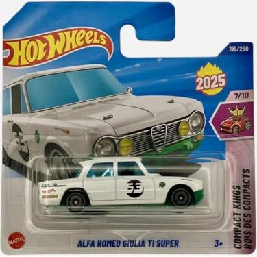 Imagem de Hot Wheels - Alfa Romeo Giulia T1 Super - Compact Kings 7/10 - JBB98 - Short Card - White - Mattel 2025 - Officially Licensed Alfa Romeo Model in Scale 1:64