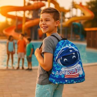 Imagem de Bolsa-mochila natação-piscina-praia infantil impermeável pq - AURORA, 