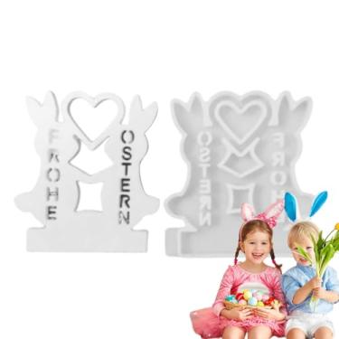 Imagem de Moldes Para Porta-Velas,Forma De Coelho Cartoon Para Fundição | Molde De Silicone Para Suporte De Vela,Para Amantes De DIY Gesso Festa Argila Férias Aniversário