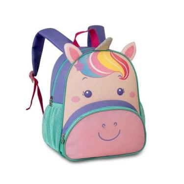 Imagem de Mochila De Unicórnio Escolar Impermeável Feminina Clio Style Zoo Infan