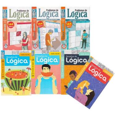 Imagem de Kit 7 Livros Problemas de Lógica Desafios 144 Páginas Médio - Coquetel