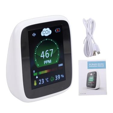 Imagem de YWBL-WH Detector de CO2, Monitor de Qualidade do Ar Interno 3 Em 1 Com Sensor NDIR para Detecção de Umidade e Temperatura de CO2 Em Tempo Real, Medidor Portátil de Dióxido de Carbono