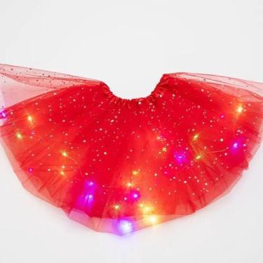 Imagem de Saia De Tule Fluffy Luminosa Com LED Para Meninas, Vestido Curto Pliss