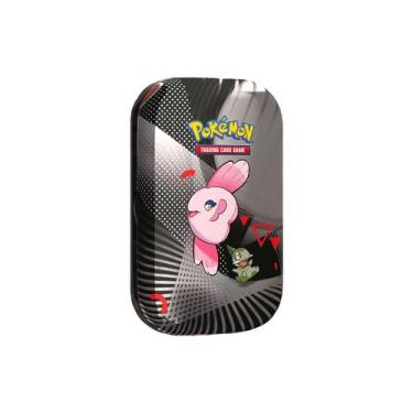 Imagem de Mini Lata Pokemon Raio Preto e Fogo Branco De Axew e Alomomona - Pokém