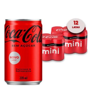 Imagem de Refrigerante Coca Cola Sem Açucar Lata 220Ml ( 12 Latas ) - Coca-cola