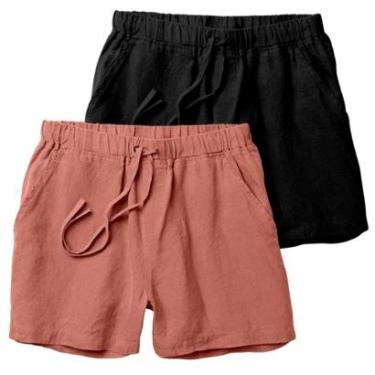 Imagem de Kit 2 Shorts Linho Premium Bermuda Masculina Moda Praia Luxo-Masculino