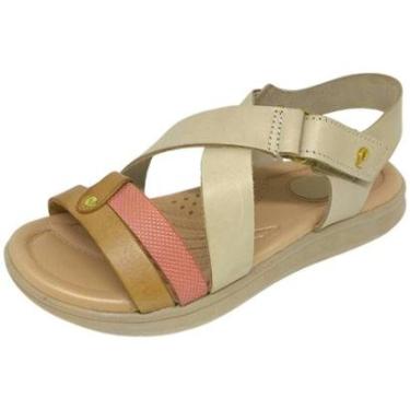 Imagem de Sandália Feminina Anabela Baixa Macia Tira Ajustável Pegada-Feminino