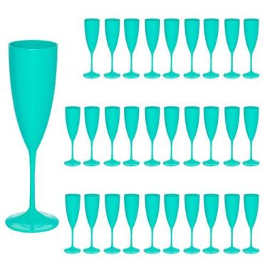 Imagem de Taça Espumante 30pçs Acrilico Cristal Premium 170ml Neoplas, Azul Cele