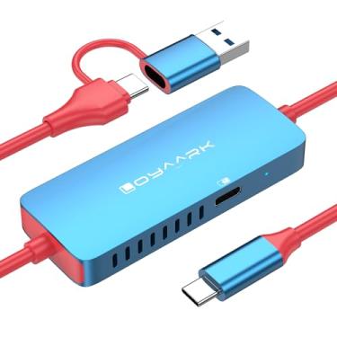 Imagem de Loya Ark Placa de captura de vídeo HDMI compatível com Nintendo Switch 2, telefones celulares e dispositivos de PC. Possui uma porta de carregamento PD 100W suporta captura de vídeo 4K60Hz para