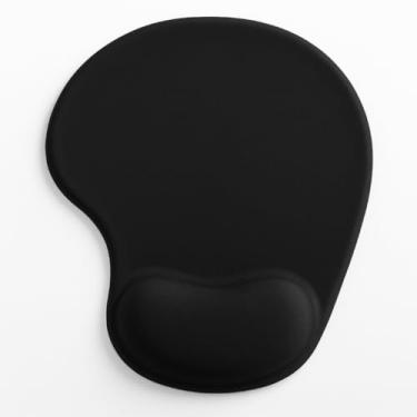 Imagem de Mouse Pad Preto Suporta Computador De Escritório Confortável(Mousepad Ergonomico)