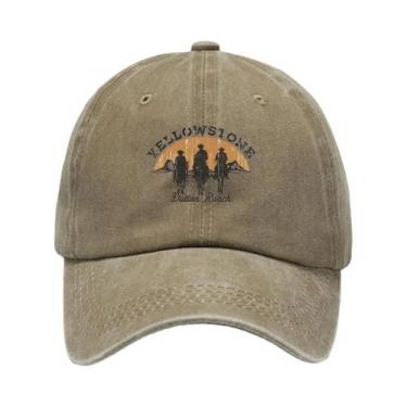 Imagem de Boné Leve Estilo Vintage Com Silhueta De Cowboy Ocidental E Padrão De 