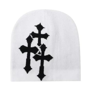 Imagem de Gorro Tricotado Unissex Com Estampa De Letras Em Sânscrito Japonês Y2K