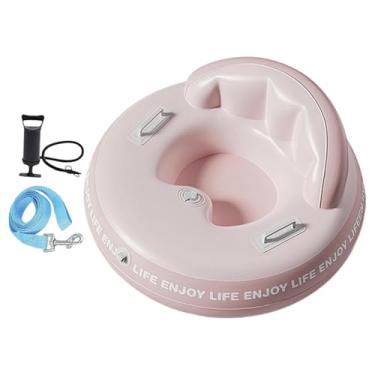 Imagem de Qraatosi Pneu de Neve Portátil com Alça, Material de PVC Ao Frio, com Corda, Brinquedo de Inverno Leve para Crianças, Adultos E Famílias, Rosa