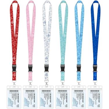 Imagem de Pacote com 6 cordões para cartões de cruzeiro com porta-crachás à prova d'água Royal Caribbean Cruise Essentials 2026 (oceano)