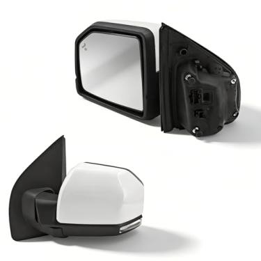 Imagem de FL3Z17683PC Espelho de alimentação duplo esquerdo 16 + 4 pinos branco para Ford F150 2015-2018; Miror do lado do motorista com memória/aquecido/dobra elétrica/seta/lâmpada de poça/marcador lateral