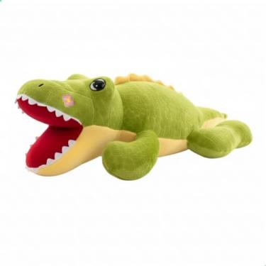 Imagem de Pelúcia Dinossauro/Jacaré/Crocodilo 30cm Antialérgico Lavável com Zíper Infantil (JACARÉ DEITADO)