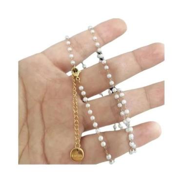 Imagem de Colar Com Pingente De Nossa Senhora Arco-Íris Dourado Para Mulheres, G