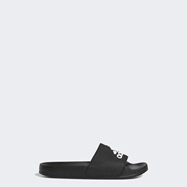 Imagem de adidas Chinelos infantis unissex Adilette, Preto/branco/preto, 5 Big Kid