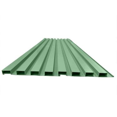 Imagem de Painel Ripado em Placa 100x0,15cm 10,5m² Pvc + 20 Cantoneiras Verde