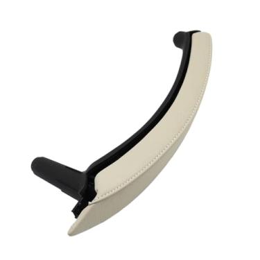 Imagem de Interior Do Carro Esquerda Direita Puxador Da Porta Do Passageiro Com Capa De Couro Guarnição Substituição Compatível com Bmw X5 X6 E70 E71 E72 2007-2013(Left Creamy)