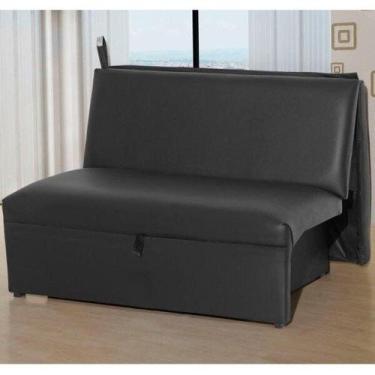 Imagem de Sofá Cama 2 Lugares Retrátil Microfibra Preto Malú - Matrix