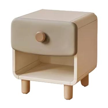 Imagem de Mesa de cabeceira de madeira grande espaço moderno e minimalista armário de armazenamento jovem quarto armário de armazenamento de cabeceira uma gaveta e um móvel de cabeceira vazio