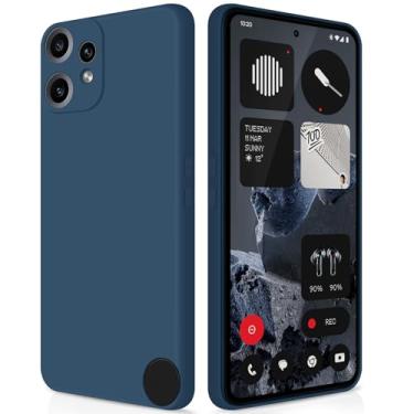 Imagem de GiiYoon Capa compatível com Nothing CMF Phone 2 Pro, capa de silicone líquido de alta qualidade, capa de telefone de proteção total, forro de microfibra macio resistente a arranhões - azul