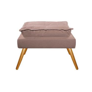 Imagem de Puff Opala Palito Mel Suede Rosê - Doce Sonho Móveis