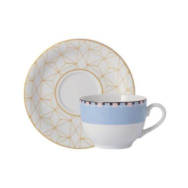 Imagem de Xícara Chá Com Pires 200ml Porcelana Schmidt - Dec. Pantanal 2391, 239