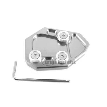 Imagem de Anti-derrapante Para s1000rr s1000 rr s 1000rr 2009-2018 cnc kickstand pé suporte lateral extensão almofada placa de(Silver)