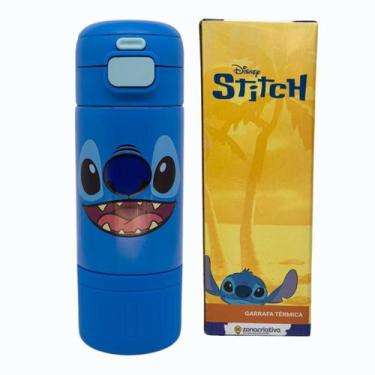 Imagem de Garrafa Térmica Inox Canudo Alça STITCH 450ML Zona Criativa