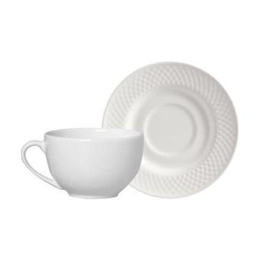 Imagem de Xícaras de Chá Alleanza Cerâmica Branca 250ml - 6 Unidades