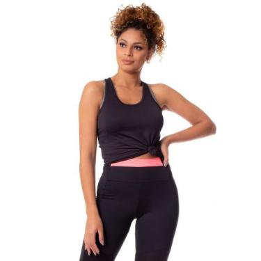Imagem de Regata Feminina Estilo Do Corpo Esportiva Preto, Preto, M