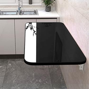Imagem de Mesa de parede com folhas suspensas, mesa dobrável de parede, mesa dobrável para lavanderia, mesa de trabalho de parede flutuante, para lavanderia, mesa de parede pequena dobrável