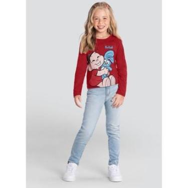Imagem de Blusa infantil menina Turma da Mônica brandili Bordô-Feminino