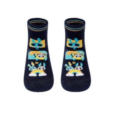 Imagem de Meia Soquete Bebê Menino Família Coelho - Puket, 5 A 8M