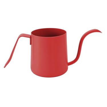 Imagem de Chaleira elétrica pescoço de ganso, chaleira de café de aço inoxidável de 250 ml com controle de temperatura, para viagens de escritório em casa (vermelho)