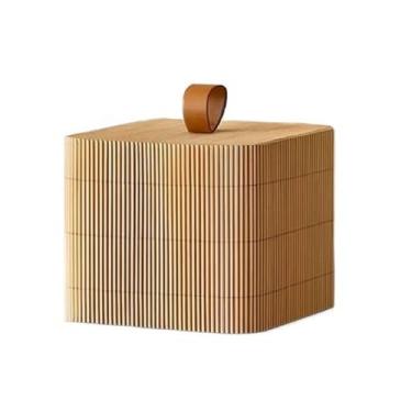Imagem de Caixa Organizadora Porta-Objetos de Bambu com Tampa - Ideal para Cozinha, banheiro ou Escritório, caixa moderna(KIT COM 1 CAIXA BAMBU)
