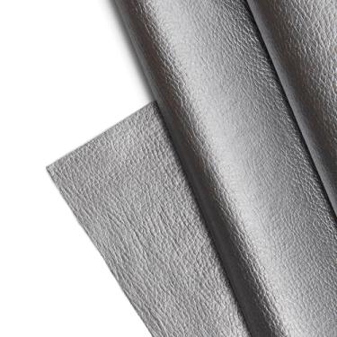 Imagem de Tecido de couro sintético texturizado, folhas de vinil de grão de seixo liso, material em relevo, estofamento, vestuário da moda, automotivo, faça você mesmo e artesanato - Corte individual de 1 jarda