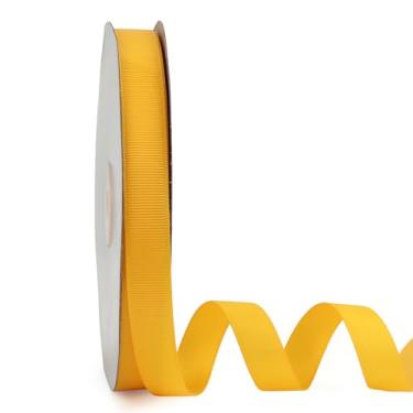 Imagem de Fita de gorgorão, fita dourada de 1,5 cm x 1,5 m, fita de cor sólida, fitas de tecido para embrulho de presente, artesanato, laços de costura, acessórios de cabelo, buquês florais, decoração de festa