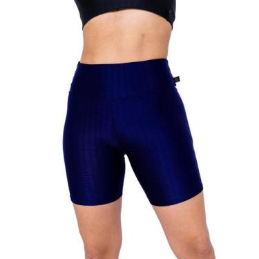 Imagem de short poliamida 3d cintura alta meia coxa - ASHYC, Marinho, M/40