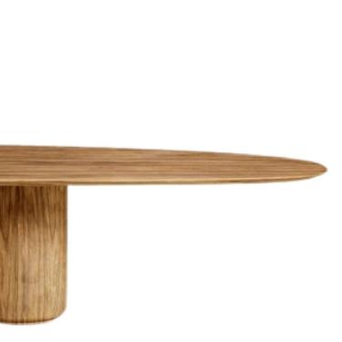 Imagem de Mesa De Jantar Oásis Orgânica Cilíndrica Nogueira 160x90 Cm
