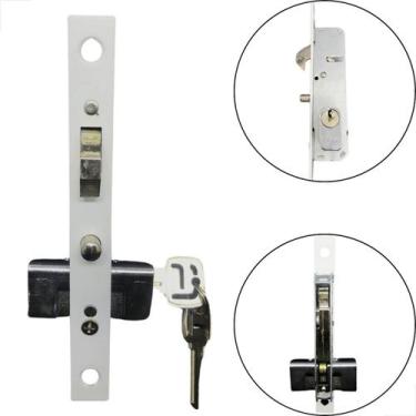 Imagem de Fechadura Porta Correr Pado 410A Branco Perfil Suprema - Fast Vidros