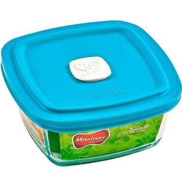 Imagem de Pote Quadrado Facilita 500ml com Tampa Azul - Marinex